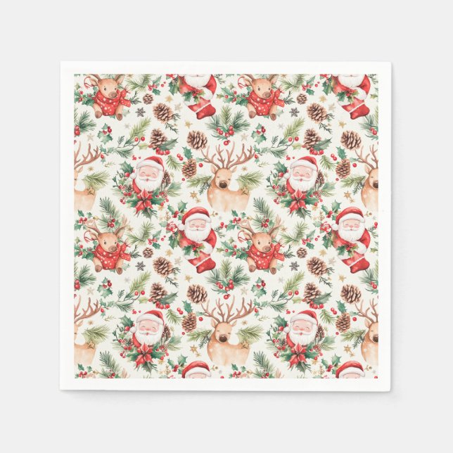 Christmas Festive Santa Claus Napkin (Front)
