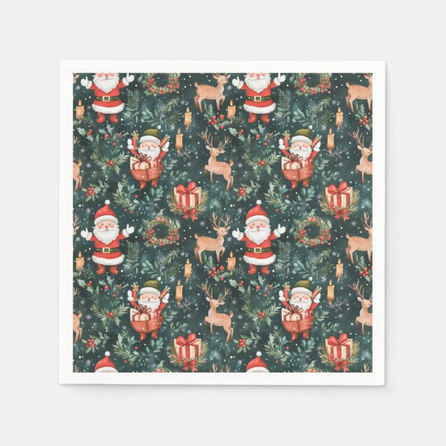 Christmas Festive Santa Claus Napkin (Front)