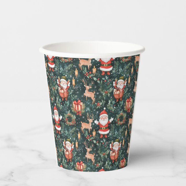 Christmas Festive Santa Claus Paper Cups (Front)