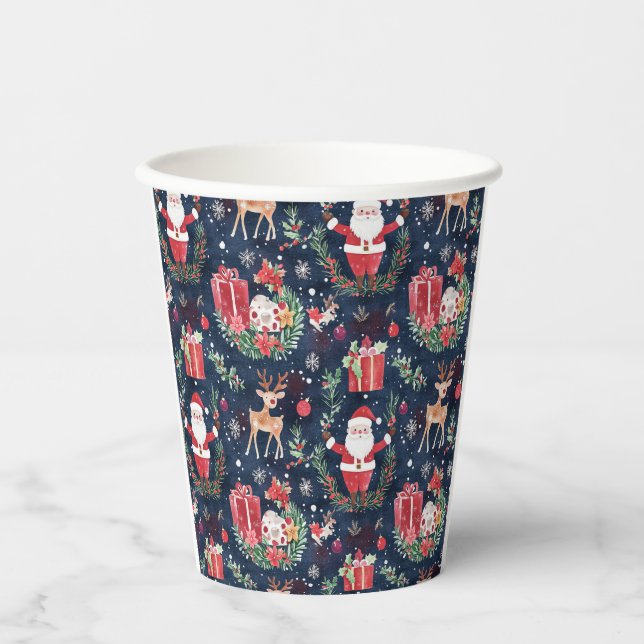 Christmas Festive Santa Claus Paper Cups (Front)