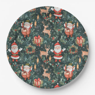 Christmas Festive Santa Claus Paper Plate