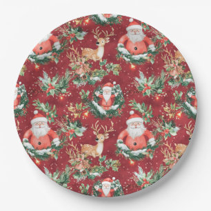 Christmas Festive Santa Claus Paper Plate