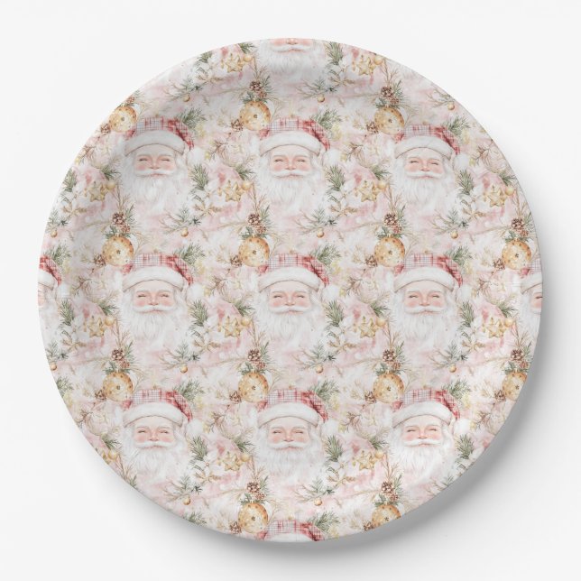 Christmas Festive Santa Claus Paper Plate (Front)