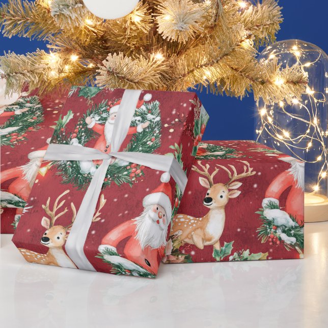 Christmas Festive Santa Claus Wrapping Paper (Holidays)