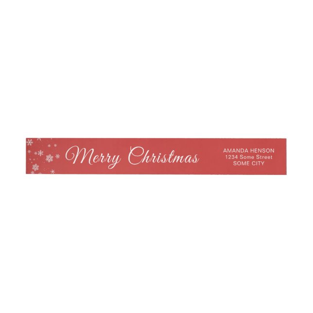 Christmas Festive Snowflakes Personalised Holiday Wrap Around Label (Individual)