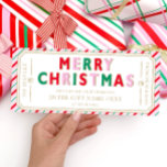 Christmas Festive Stripe Gift Voucher Card<br><div class="desc">This Christmas gift voucher design features a colourful festive stripe design. The "Merry Christmas" heading is an image that cannot be edited. All of the other text is fully editable. For more advanced customisation of this design,  simply select the "Customise It" button above.</div>
