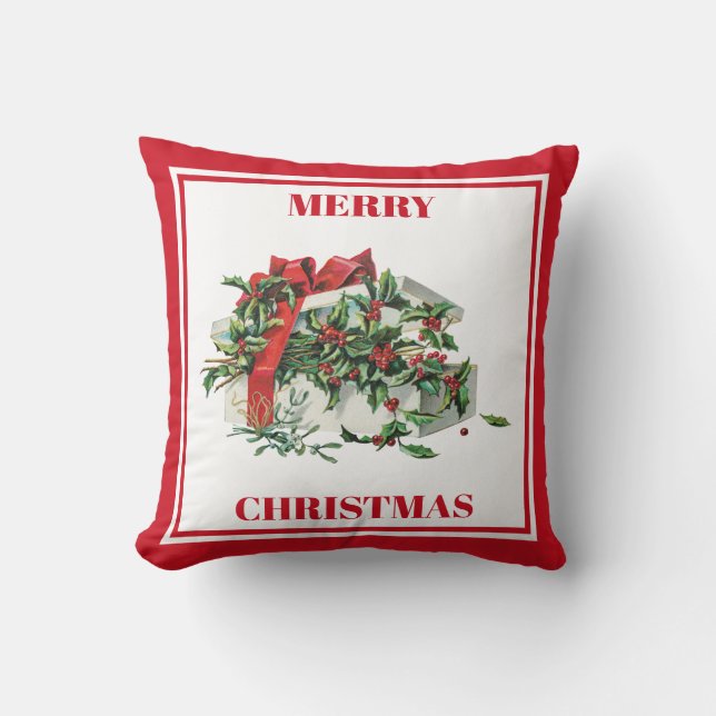 Christmas Festive Vintage Christmas Gift Cushion (Front)