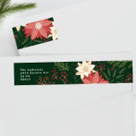 Christmas Festive Watercolor Flora Return Address Wrap Around Label<br><div class="desc">_____________________________ ***this design is part of a christmas holiday collection*** Step into a world of timeless holiday charm with my "Festive Flora: Christmas Splendour Poinsettia Delight" collection. 🌸🎄 Embrace the magic of the season with a captivating blend of florals, lush green pine leaves, dainty red berries, and the enchanting hues...</div>