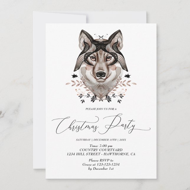 Christmas Festive  Winter animal Invitation (Front)