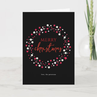 Christmas Festive Wreath Non Photo midnight Holida Holiday Card