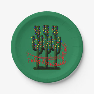 Christmas Fiesta Feliz Navidad 7" Party Plates