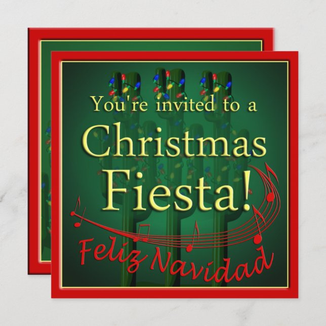 Christmas Fiesta Party Invitation (Front/Back)