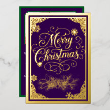 Christmas, filigree boarders, Purple, photo inside