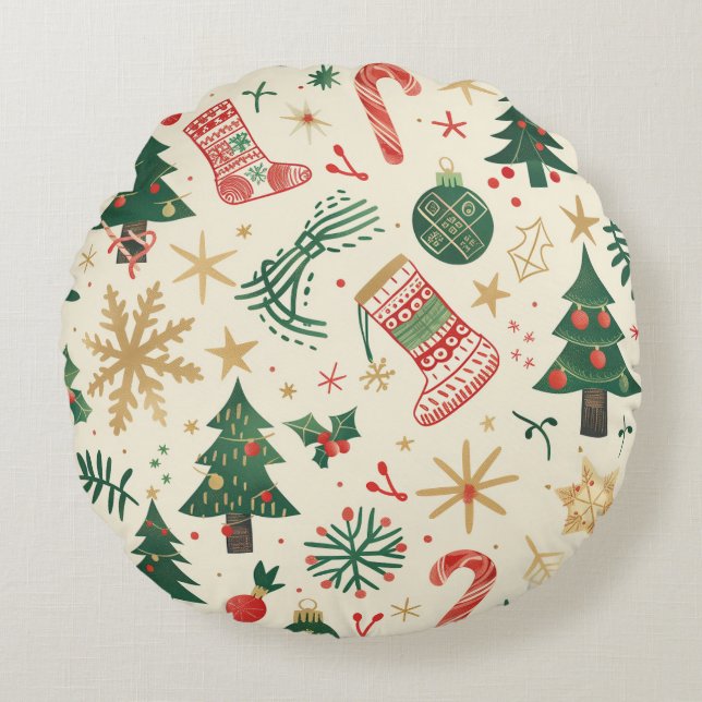 Christmas - Fill Your Home - Round Pillow (Front)