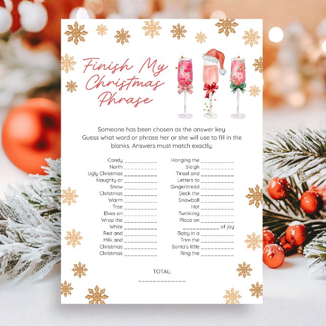 Christmas Finish the Christmas Phrase Game Holiday Card (Finish the Christmas Phrase Christmas Game Card)