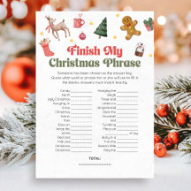 Christmas Finish the Christmas Phrase Game