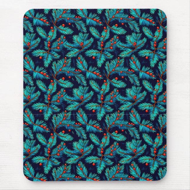 Christmas Fir Branch Pattern-82397 Mouse Mat (Front)