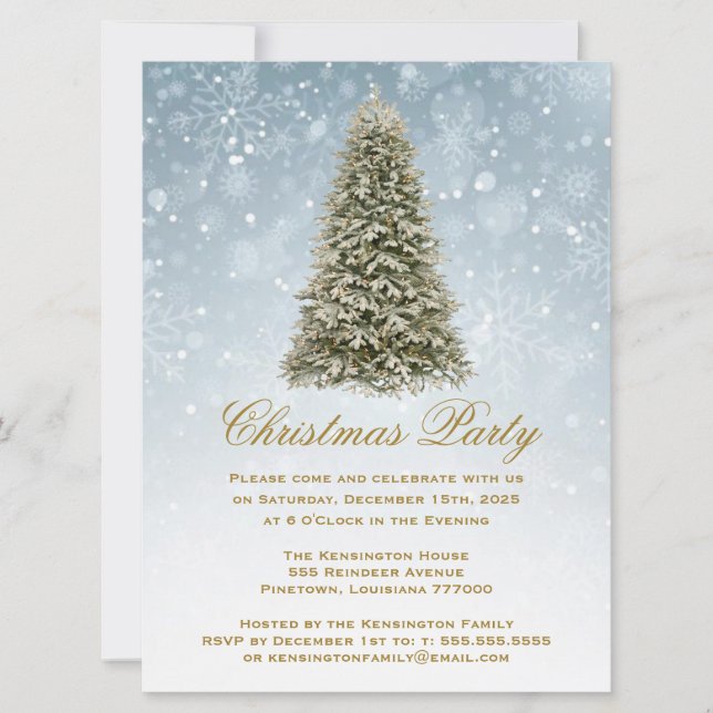 Christmas Fir Pine Tree | Party Invitation (Front)