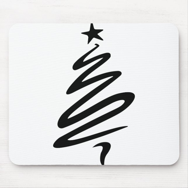 Christmas Fir Star Stylised Three Tree Mouse Mat (Front)