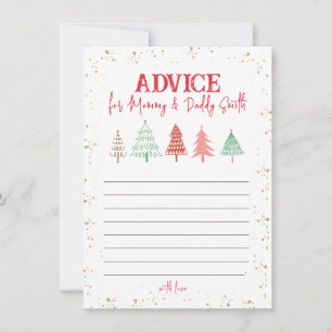 Christmas Fir Tree, Baby Shower Advice for Parents Card