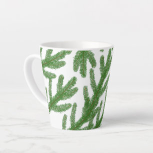 Christmas fir tree branches latte mug