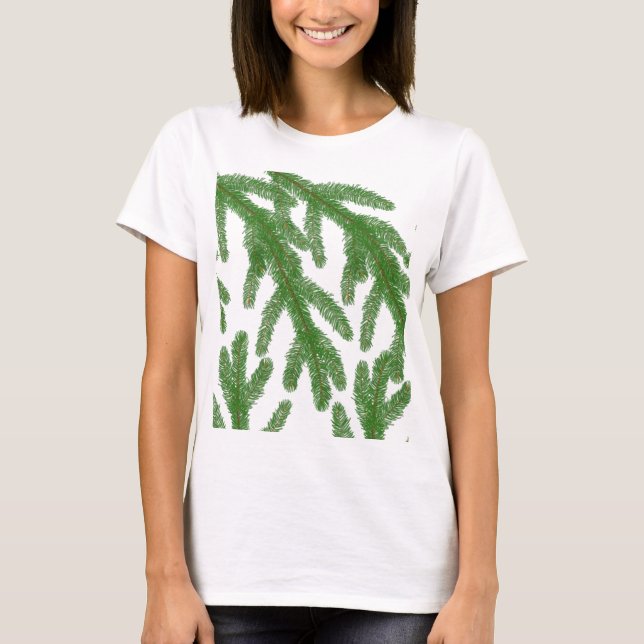 Christmas Fir Tree Branches  T-Shirt (Front)