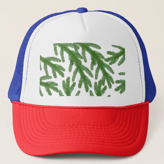 Christmas Fir Tree Branches  Trucker Hat (Front)