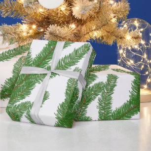 Christmas fir tree branches wrapping paper