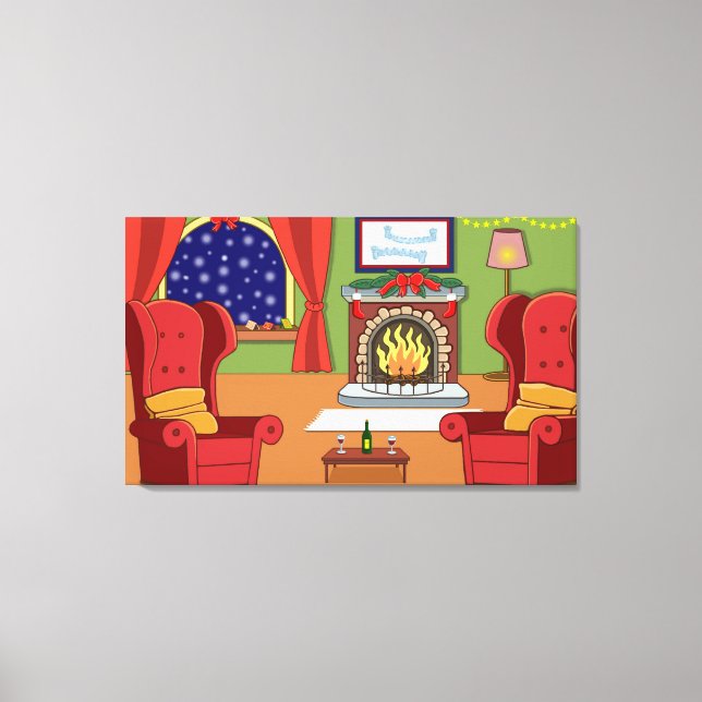 Christmas Fire Canvas Print (Front)