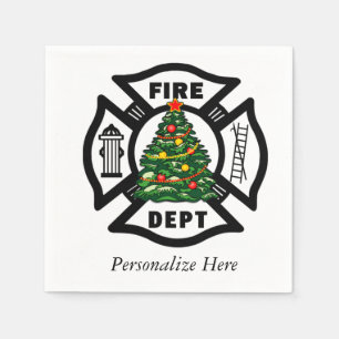 Christmas Fire Dept Napkin