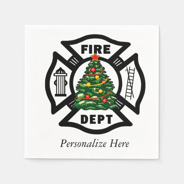 Christmas Fire Dept Napkin (Front)