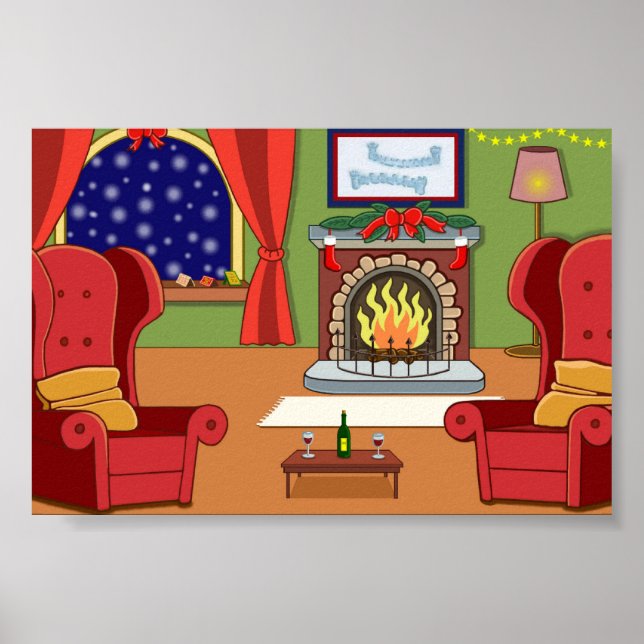 Christmas Fire Poster (Front)