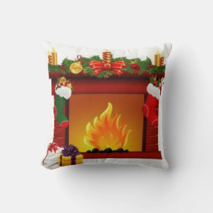 Christmas fireplace  cushion