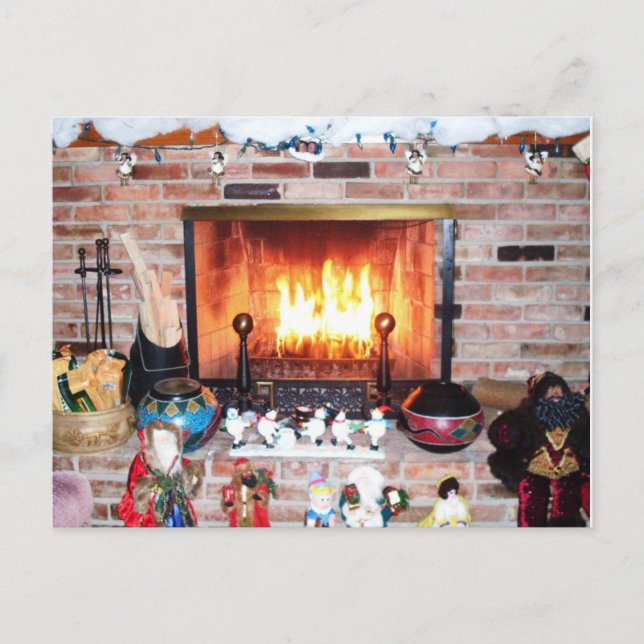 CHRISTMAS FIREPLACE postcard (Front)