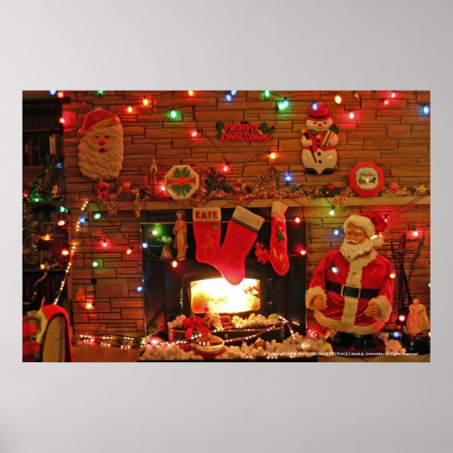 CHRISTMAS FIREPLACE POSTER (Front)