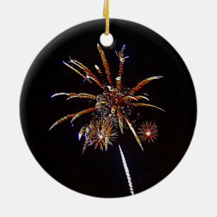 Christmas Fireworks Ceramic Tree Decoration