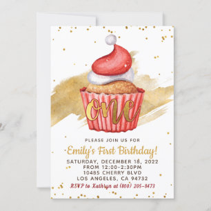 Christmas First Birthday Invitation