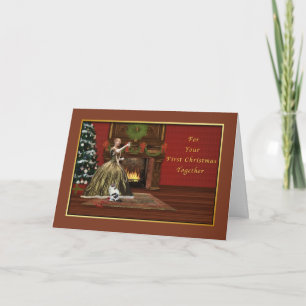 Christmas, First Christmas Together, Vintage Holiday Card