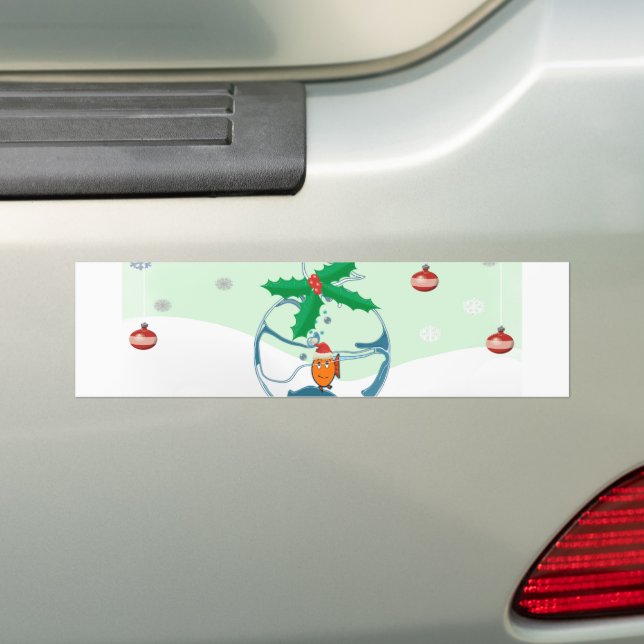 Christmas Fish Bumper Sticker (On Car)