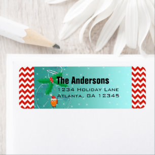 Christmas Fish Chevron Pattern Return Address