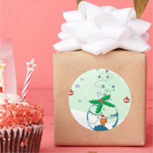 Christmas Fish Classic Round Sticker