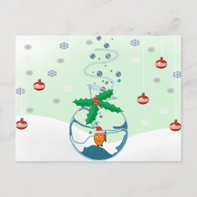 Christmas Fish Holiday Postcard (Front)