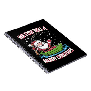 Christmas Fisherman Fishing Funny Cool Santa Claus Notebook