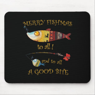 Christmas Fisherman's Merry Fishmas To All Fishing Mouse Mat