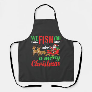 Christmas Fishing Merry Fish You Apron