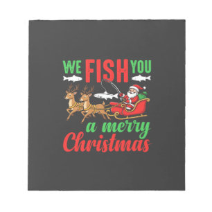 Christmas Fishing Merry Fish You Notepad