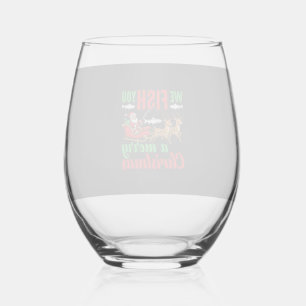 Christmas Fishing Merry Fish You Stemless Wine Glass