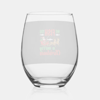 Christmas Fishing Merry Fish You Stemless Wine Glass