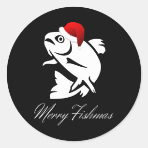 Christmas Fishing - Merry Fishmas Classic Round Sticker