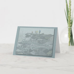 Christmas Fishing on the Jetty Barnegat Items Holiday Card